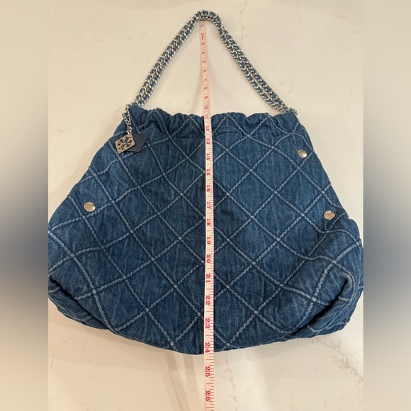 Tory Burch Denim Quilted Shoulder Bag - Picture 9 of 11